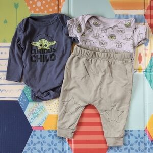 Star Wars Baby Yoda Onesie and Pants Set